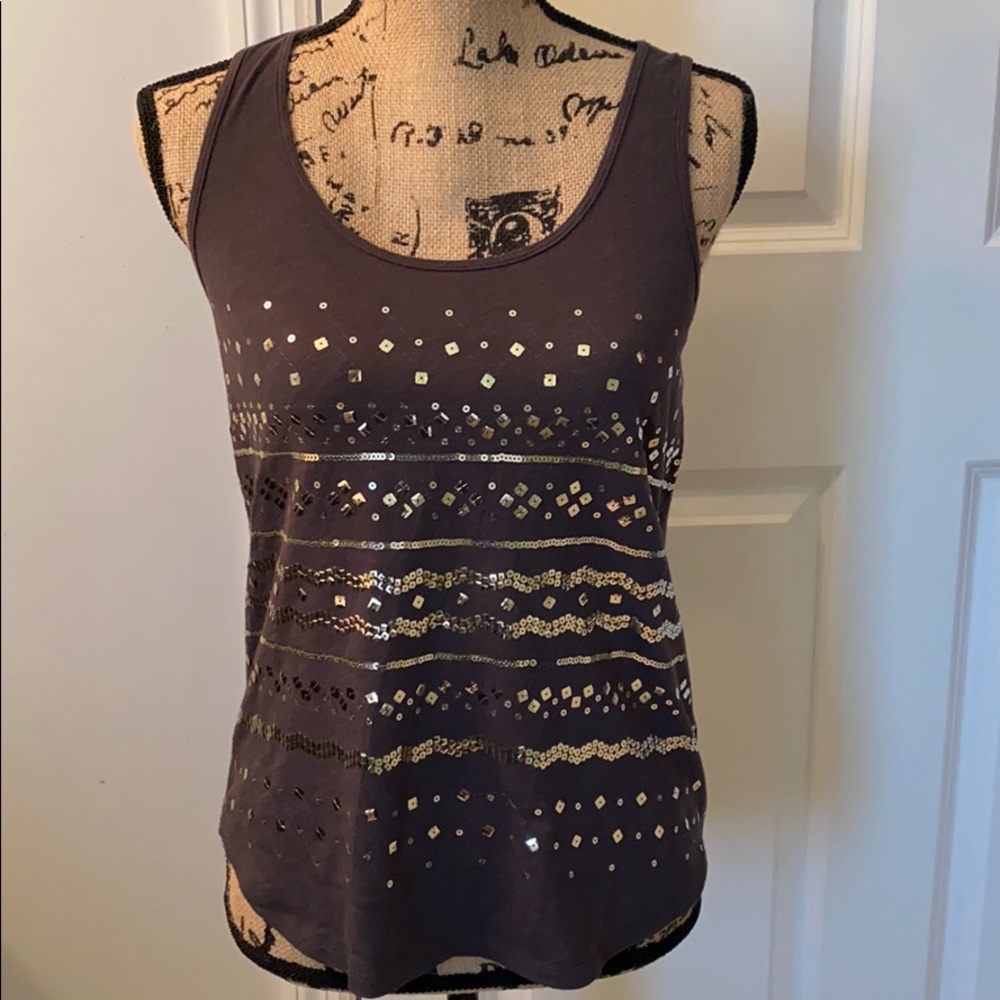 Women’s Express Sequin Tank, Gray, Size Small